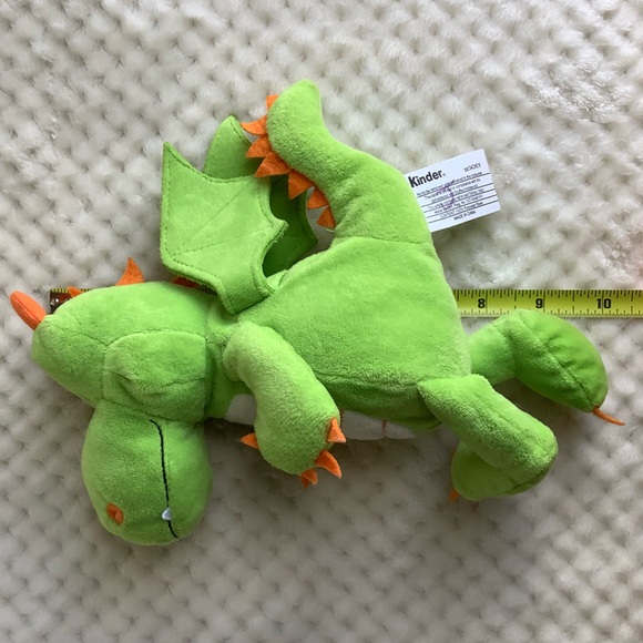Kinder Surprise Plush Green Dragon Stuffed Animal Toy Embroidered Eyes - Picture 9 of 10